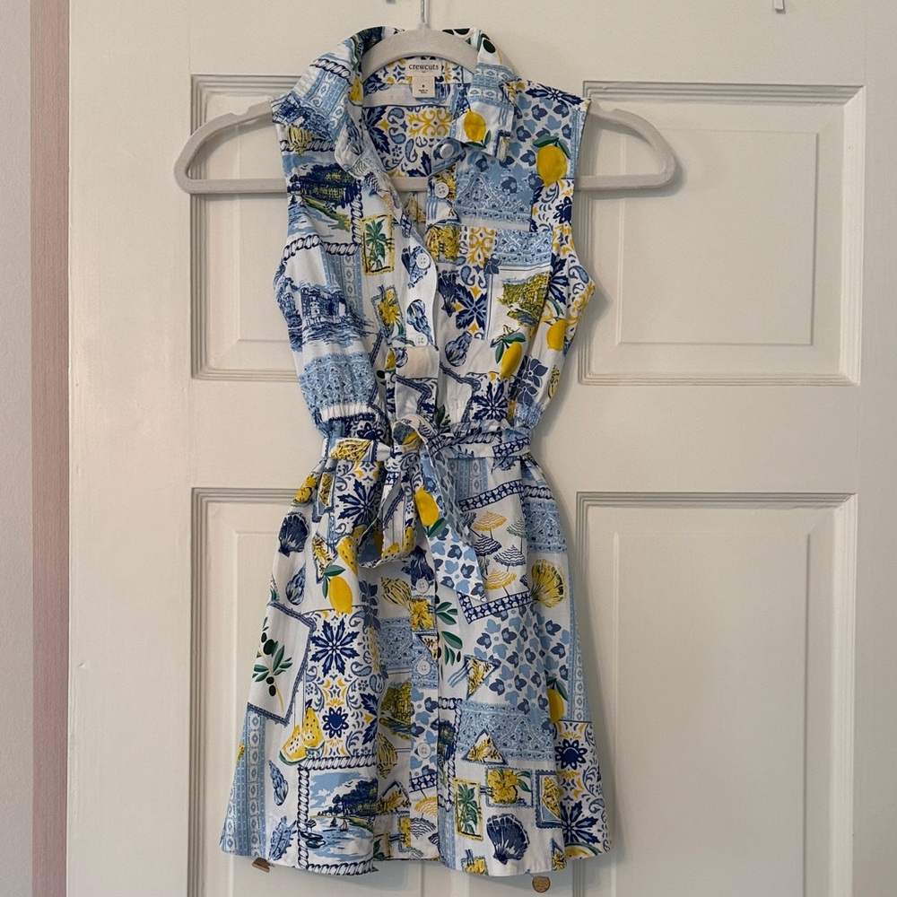 Crewcuts Blue and Yellow Patterned Dress
